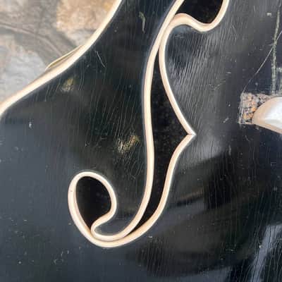 Ultra-Rare 1960 Wandré Naika Double Bass – Made in Italy – Black w/ Carved Lion Headstock & Aluminum Hardware with Hard Case image 19