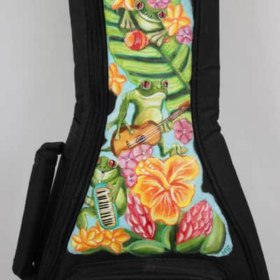 The Mermaid's Heart Studio Hand-Painted Concert Ukulele Gig Bag, Tropical Design image 3