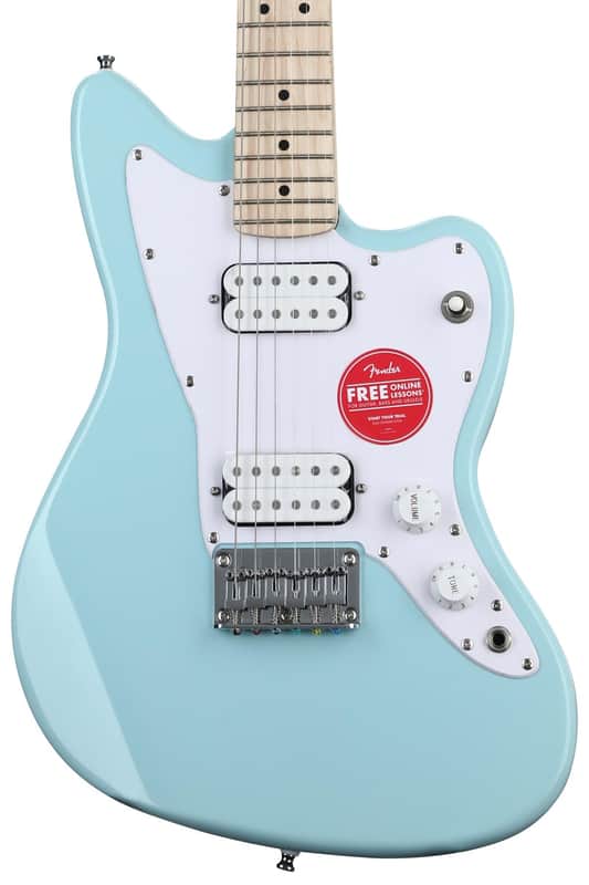 Squier Mini Jazzmaster HH Electric Guitar - Daphne Blue with Maple Fingerboard image 1