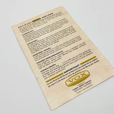 Vox Kensington Bass Amp Owner’s Manual 1967 image 3