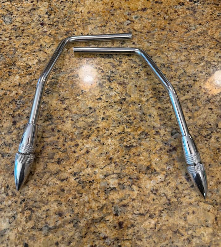 Ayotte Gull Wing Bass Drum Spurs 1998 VGC Chrome image 1