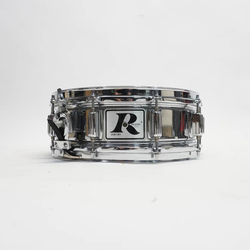 ROGERS  "BIG R" SUPER TEN 14"x 5" STEEL SHELL SNARE DRUM 1970s - Chrome image 1