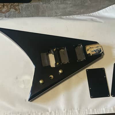 2010's Jackson JS32 Concorde RR Rhoads V Black Poplar Guitar Body Floyd Tremolo Ready
