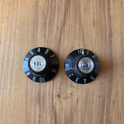 Set of Vintage 1970's Gibson Silver Witch Hat Guitar, Bass Control Knobs! image 1