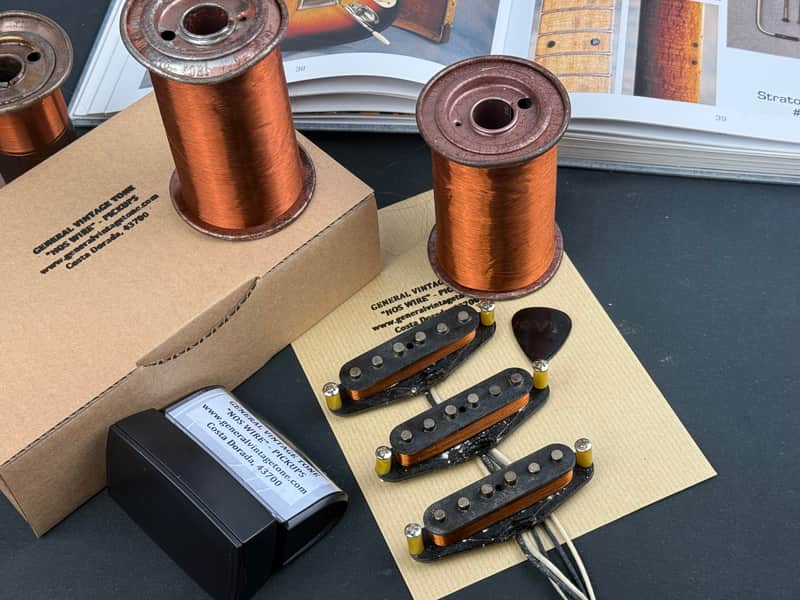 General Vintage Tone “ NOS Wire “ Handwound Pickups for Stratocaster ®️ Original Pre CBS Phelps Dodge 1958 Magnet Wire Ltd. Ed. Heavy Formvar mid 50’s image 1