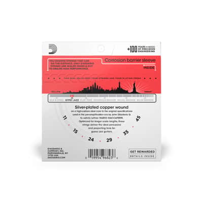 D'Addario EJ84M 11-45 Medium Loop End, Gypsy Jazz Acoustic Guitar Strings image 3