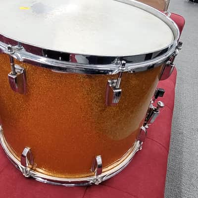 Ludwig Keystone Badge Marching Snare Drum 15x11 1964 - Gold Sparkle image 6
