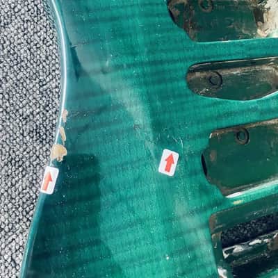 Green Burst HSH Guitar Basswood Body with Tiger Maple Top image 11