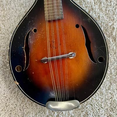 Vintage 1930's Marwin Strad-O-Lin A-Style Archtop Mandolin with gig bag image 3