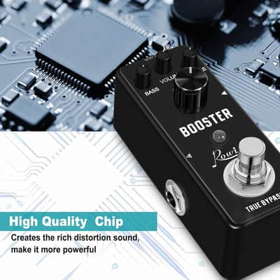 Rowin LEF-318 Guitar Booster Pedal, Analog Clean Boost with Bass & Treble EQ, Mini True Bypass Effect for Electric Guitar & Bass image 2