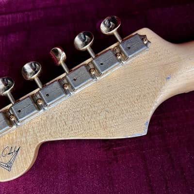 1956 Fender Stratocaster Masterbuilt By Dennis Galuszka Fiesta Red  Gold Hardware Journeyman Relic image 24