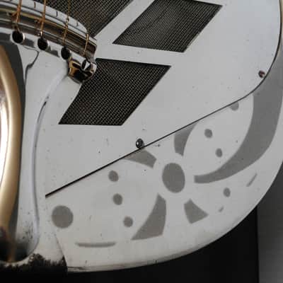 1937 National ''Exploding Palm Tree'' Tricone Square Neck Resonator Guitar image 12