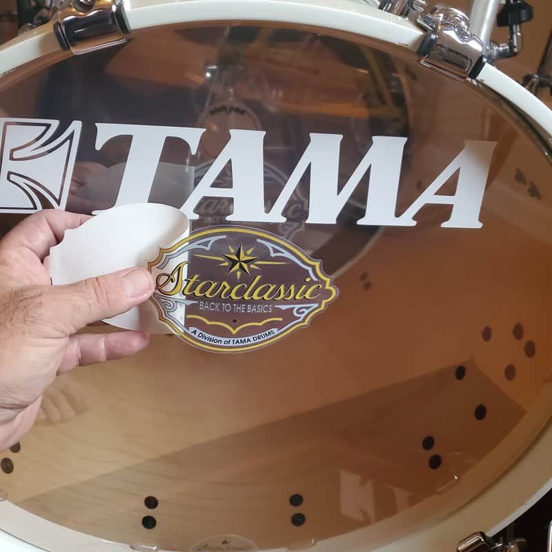 Tama Starclassic 5" Bass Drum Decal Logo Printed on Clear Vinyl '94 '95 and '96 image 1