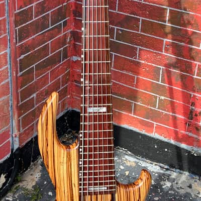 Conklin Faught Custom Sidewinder 7-String Bass 1997 fabulous Zebrawood Special Order an insane bass. image 7