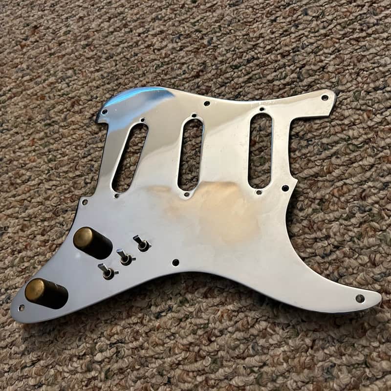 1980 Schecter Guitar Research - Chrome Plated Brass Strat Pickguard image 1