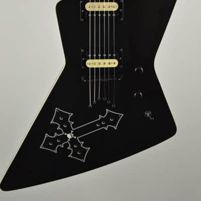 Dean Bret Michaels signature Z Metallic Black with cross & skull Brett Poison explorer with case image 3