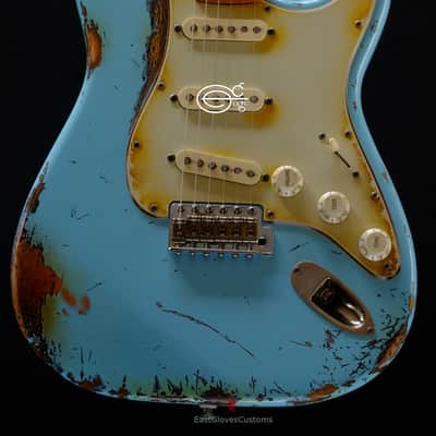 Fender Stratocaster  ST57- US SBL Sonic Blue Made in Japan Medium Aged Relic  RARE image 7