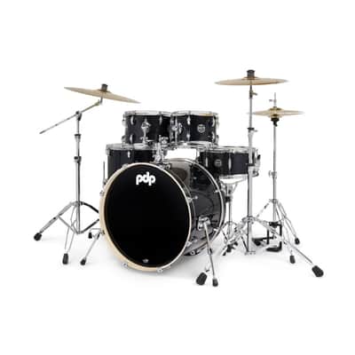 PDP Mainstage 5pc w/HW, Paiste Cym, Throne, Black Sparkle image 2