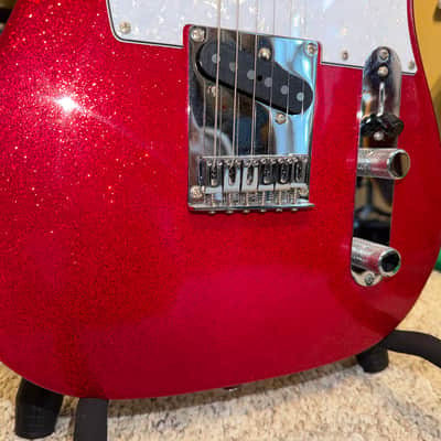 Squier FSR Bullet Telecaster Red Sparkle - Fender decal mod image 4