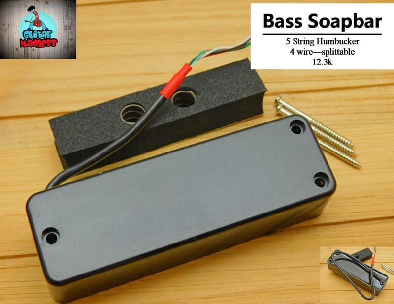 G.M. 5 String Soap Bar Bass Humbucker Pickup 12k 4 wire image 1