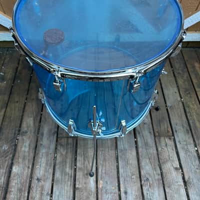 Ludwig 16x18" Blue Vistalite Floor Tom 1970s - Blue image 3