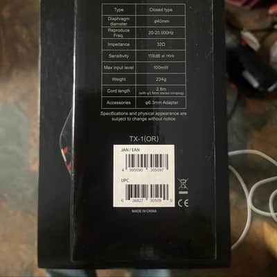 Fostex TX-1 stereo headphones 2010s - Orange and black image 3