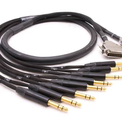 Analog TRS to Dual DB25 Insert Snake Cable | Made from Mogami 2934 & Neutrik Gold Connectors | Premium Finish | Black | 4 Feet image 1