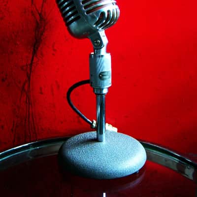 Vintage RARE 1940's Shure 556C dynamic cardioid microphone w Atlas DS-5 stand Elvis image 4