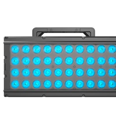 American DJ HEX444 40 HEX Panel features 40 high-performance 20W HEX LEDs (6-in-1: RGBAL+UV), 10 pixel-controlled sections, tunable white color temperature control, and Aria X2 management image 4
