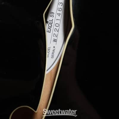 D'Angelico Excel 59 Hollowbody Electric Guitar - Solid Black with Stairstep Tailpiece (59ExSBkd1) image 7