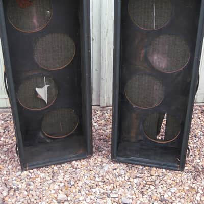 Marshall #1969 Pinstripe Cabinets with Two Matched Quads of Celestion G12M 20W T1221 Greenbacks 1967 image 11