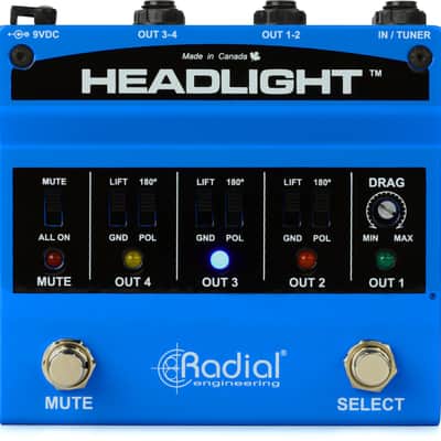 Radial Headlight 4-output Guitar Amp Selector Pedal (2-pack) Bundle image 1