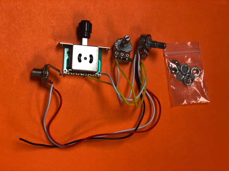 SGM 3 way Wiring Harness, 250k Pots, 1/4" Input Jack for Tele image 1
