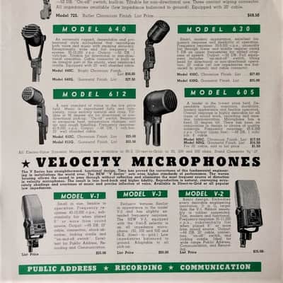 Vintage RARE 1940's Pierce 85 model / Electro-Voice 630 Dynamic Microphone w period E.V stand image 2