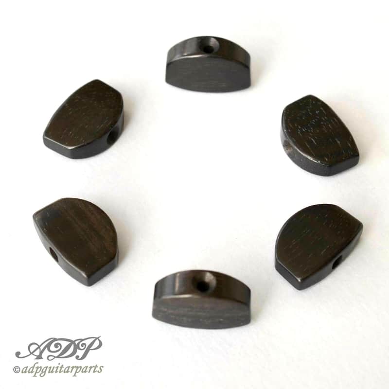 6 Large Ebony Buttons for Schaller style Tuners image 1