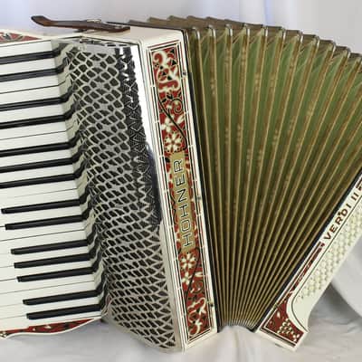 8235 - Scarlet Filligree Hohner Verdi II Piano Accordion MM 34 80 image 1