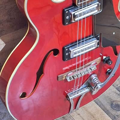 1969 MIJ Univox 335 Coily Semi-Hollow Electric Guitar - Cherry - image 4