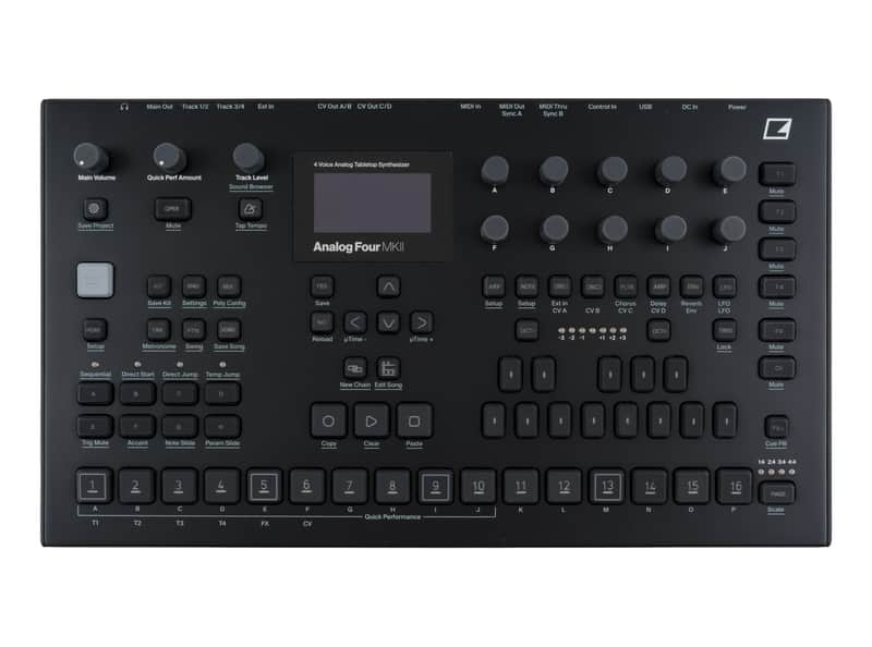 Elektron Analog Four MKII 4 Voice Tabletop Synthesizer (Black) [USED] image 1