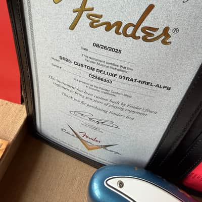 2025 Fender Custom Shop Stratocaster Custom Deluxe SR25 Matching Headstock Heavy Relic - Aged Lake Placid Blue image 19