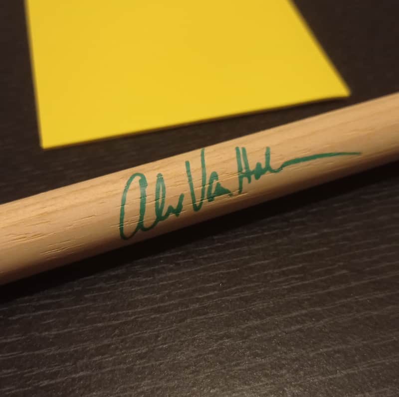 Regal Tip RARE/Collectable Alex Van Halen signature single drum stick #2 90s - Lacquered Selected Hickory image 1