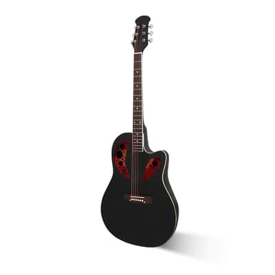 41 inch Cutawary Round Back Acoustic Guitar Spruce Top Grape Hole 2020s - Black image 2