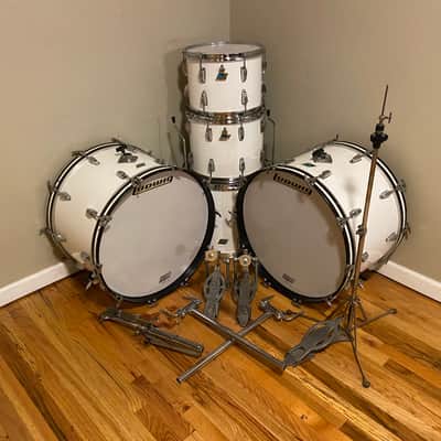 Ludwig 1970's 5 Piece Drum Kit  1970s - Pure White image 3