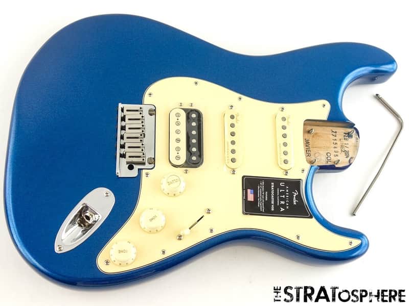 Fender American Ultra Stratocaster Strat HSS LOADED BODY USA Alder Cobra Blue image 1