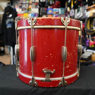 Slingerland RadioKing 1950's - Fire Engine Red Lqr. 10x14'' Maple /Mahogany Shell Vintage Snare image 7