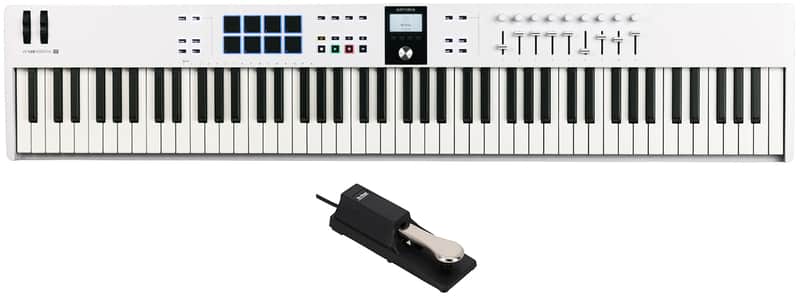 Arturia KEYLAB ESSENTIAL Mk3 88-Key White Midi Keyboard Controller+Sustain Pedal image 1