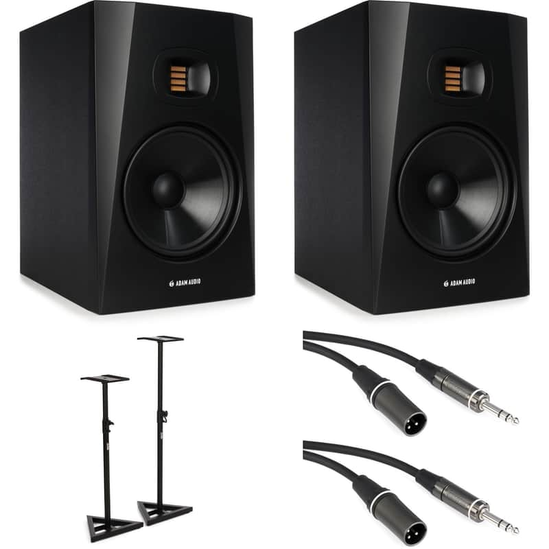 ADAM Audio T8V 8-inch Powered Studio Monitor with Stands - Pair image 1