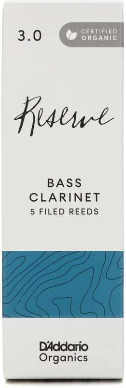 D'Addario Organics Reserve Bass Clarinet Reeds - 3.0 (5-pack) (5-pack) Bundle image 1