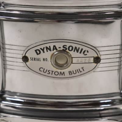 Rogers "7-Line" Dyna-Sonic 5x14" Brass Snare Drum "Beavertail" Lugs Vintage 1960's image 2