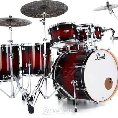 Pearl Decade Maple DMP927SP/C 7-piece Shell Pack with Snare Drum - Gloss Deep Red Burst (DM7PC-RBd1) image 4