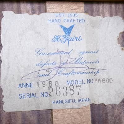 1980 Yairi YW-600 Dreadnought Guitar New Jacaranda Natural+vintage Hard Case image 18